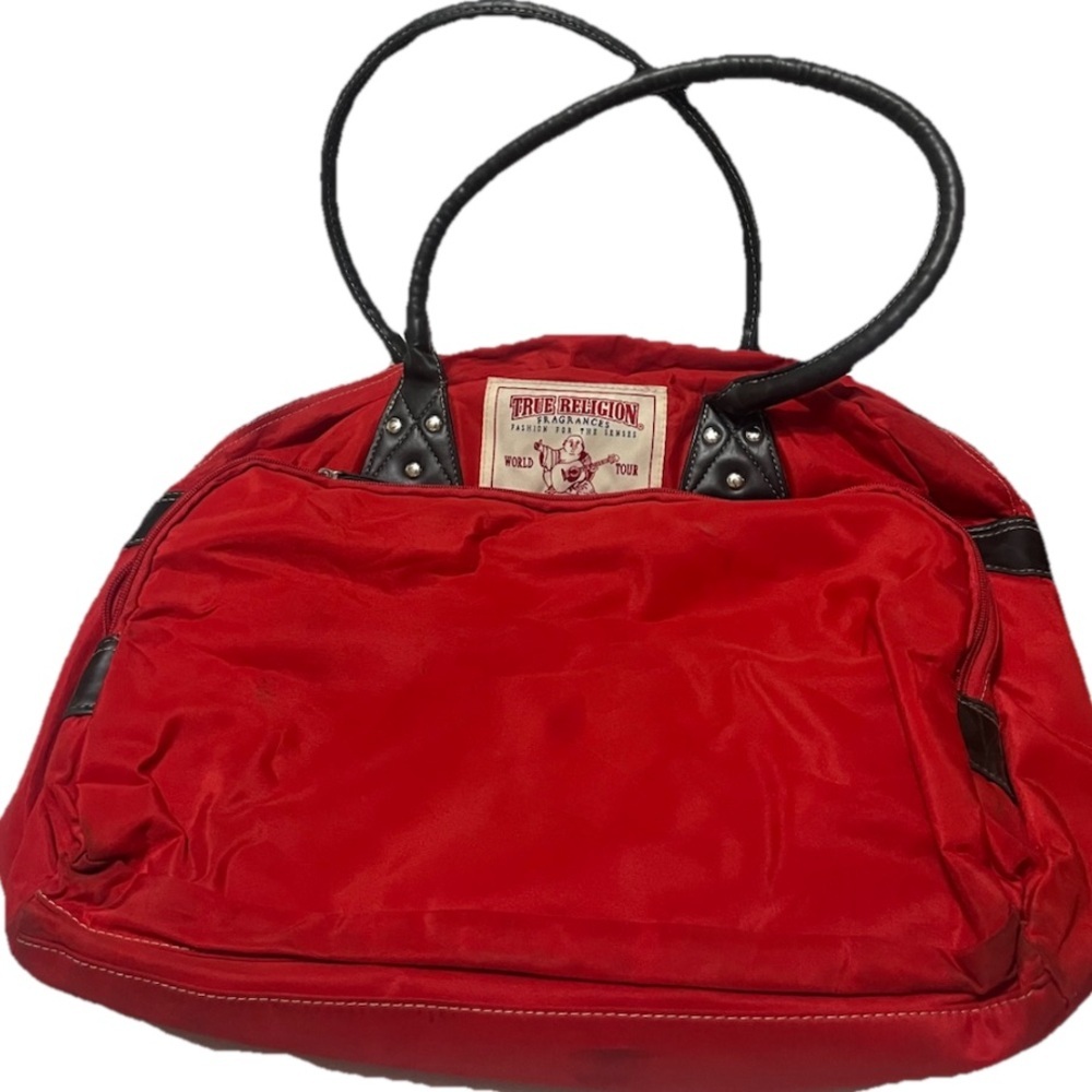 True Religion Bold Red Travel Bag
